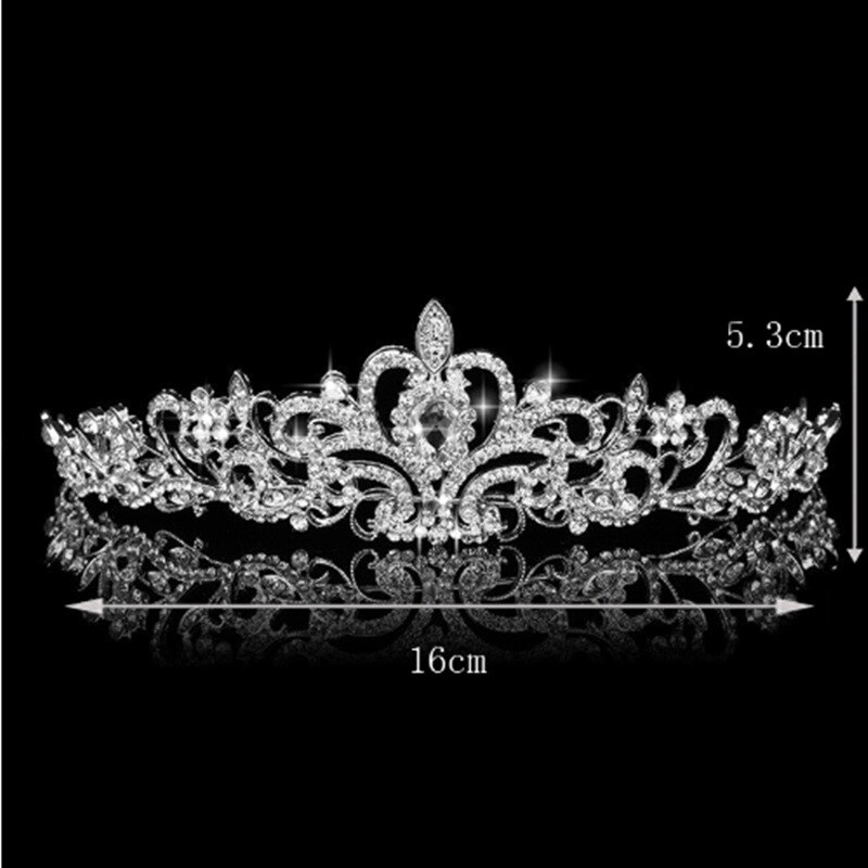 Three-piece Bridal Jewelry Set Crown Necklace Earrings Crystal Wedding Women Tiara Jewelry Accessories
