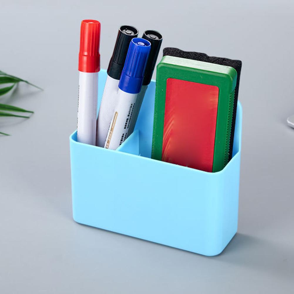 1pc Magnetic Storage Box Whiteboard Marker Pen Holder Storage Box Refrigerator Container Magnet Plastic Office School Supplies