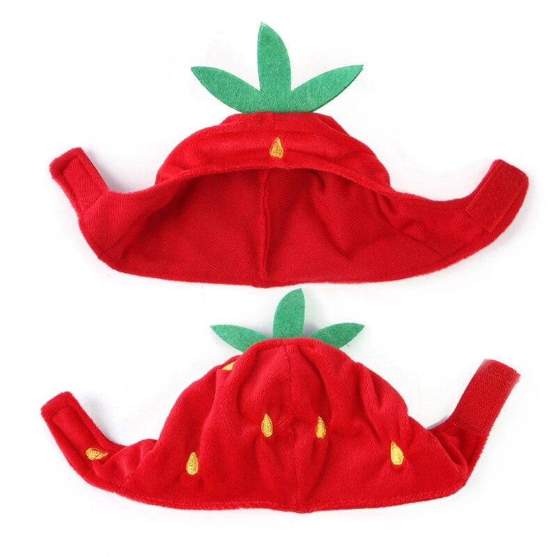 Sombrero con forma de fresa para mascota, sombrero con dibujos animados para cachorro, perro y gato, divertido para el hogar, decoración de vacaciones, , M6CE