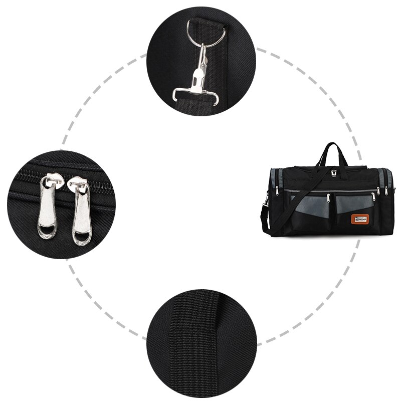 Mode Nylon Mannen Reistas Cubic Waterdichte Weekend Bag Multipocket Carry Bagage Tassen