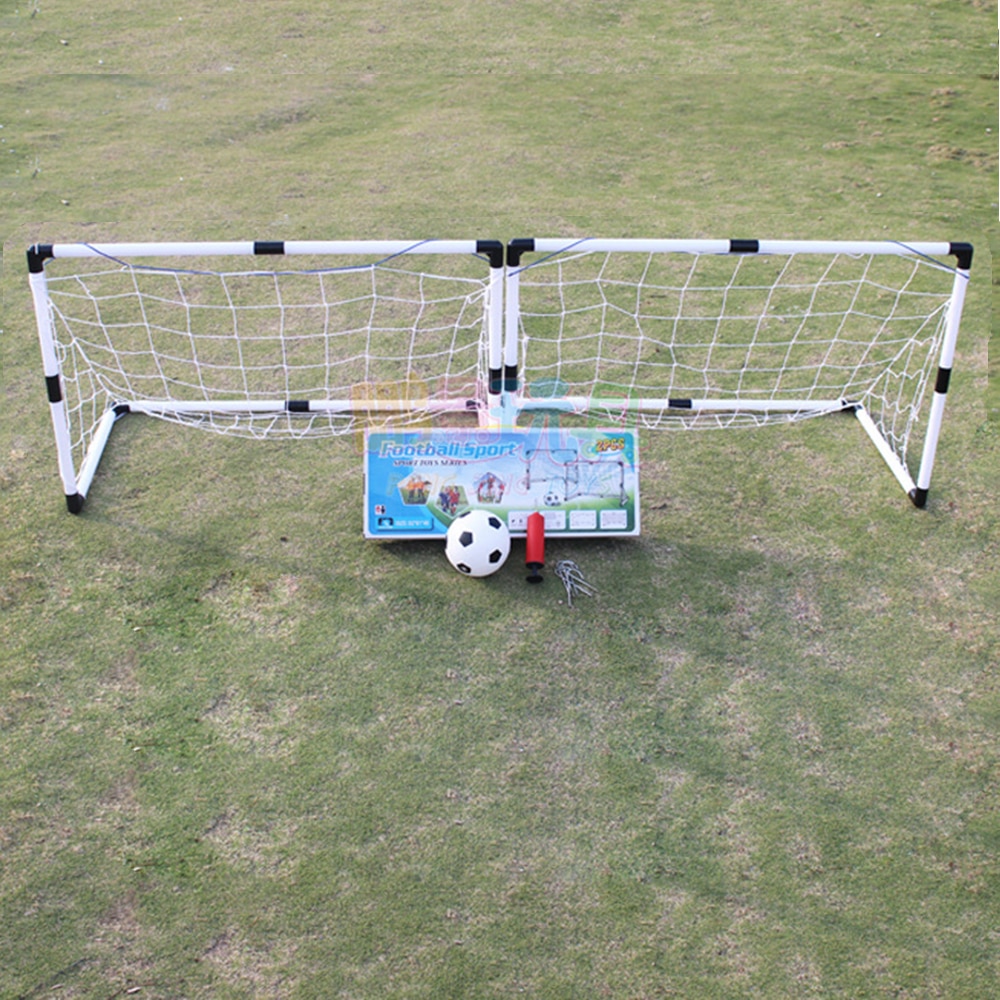 2 Stuks Mini Voetbal Voetbal Doel Vouwen Post Netto + Pomp Kids Sport Indoor Outdoor Games Speelgoed Kids