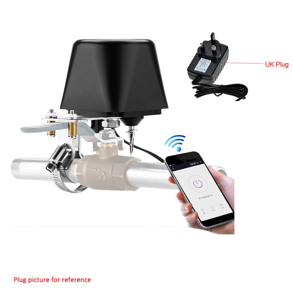 Tuya Smart WiFi Gas Water Valve Manually Open Valve Home Zigbee Automatically Shut-Off Controller Support Alexa Google Home: UK Plug / Zigbee Version