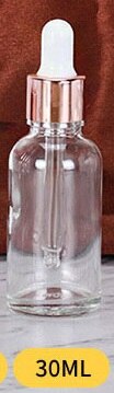 5-100ml rør gjennomsiktig dropper glass aromaterapi væske for essensiell massasje olje pipette etterfyllbare flasker rosa gull deksel: 30ml