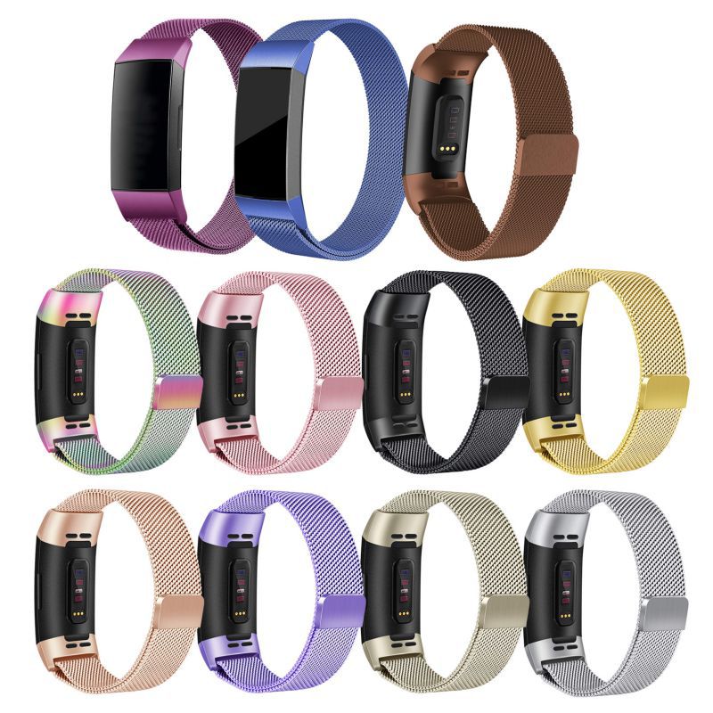 9 Colors For Fitbit charge 3 Fitness Band Magnetic Milanese Stainless Steel bracelet Replacement bands For charge3 strap