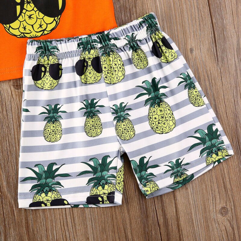 Nyfödd pojke ananas kläder set toppar t-shirt shorts byxor outfits sommar set 0-3t
