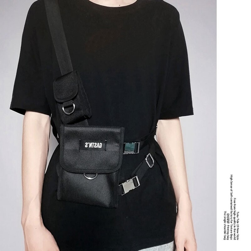 Tide Cool Couple Chest Bag Waist Pack Vest Streetwear Bag Street Chest Bag Casual Shoulder Messenger Bag