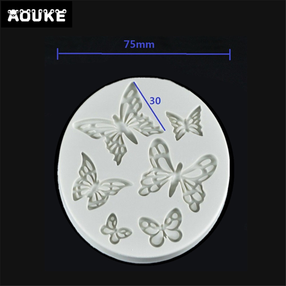 Vlinder Vorm Fondant Cake Silicone Mold Koekjes Gebak Mould Ice cube Chocolade Snoep Mallen Taart Decoratie Bakken Tool K047