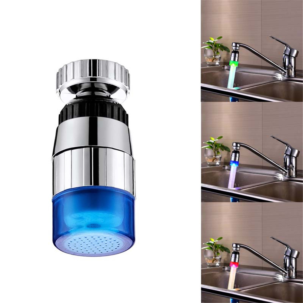 LED faucet aerator temperature sensor Heads attachment LED crane Shower lighting practical bathroom accessories