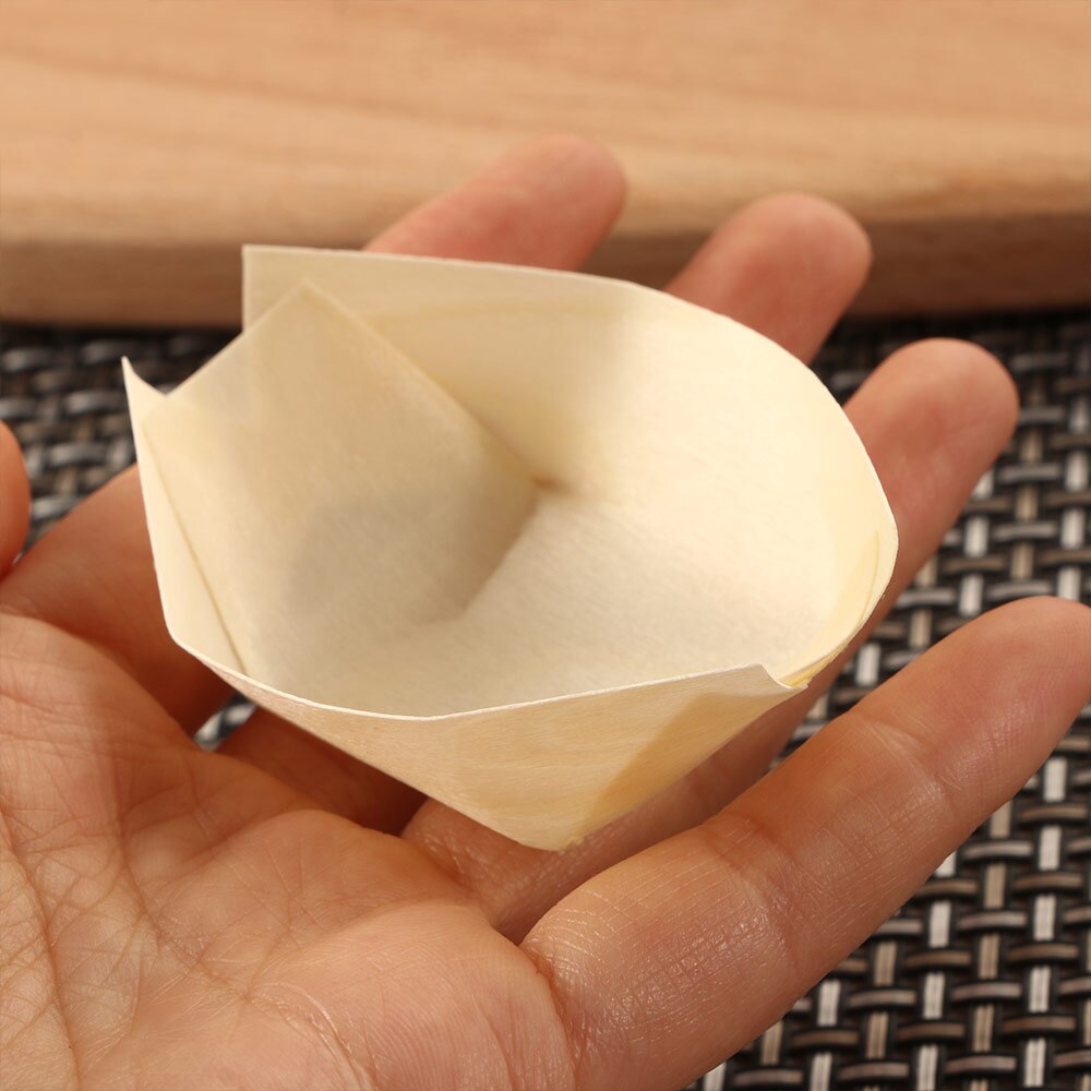 50Pcs Sushi Sushi Houten Boot Natuurlijke Bamboe Wegwerp Kajak Salade Dessert Grenen Cake Boot Snack Kom Mat Sushi Plaat lade