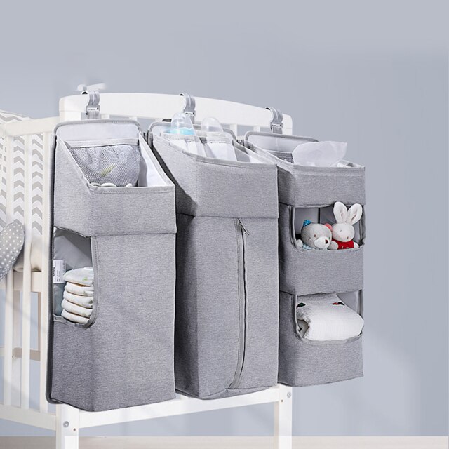 Baby Storage Box Baby Crib Hanging Bag Baby Out Diaper Storage Bag Bedside Hanging Basket Shelf Waterproof Diaper Bag: D-5