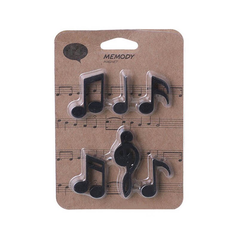 1Set Refrigerator Magnets Plastic ABS/Magnet/Iron Multi Purpose Fridge Magnet 3D Cartoon Shape Refrigerator Stickers Home Decor: musical note black