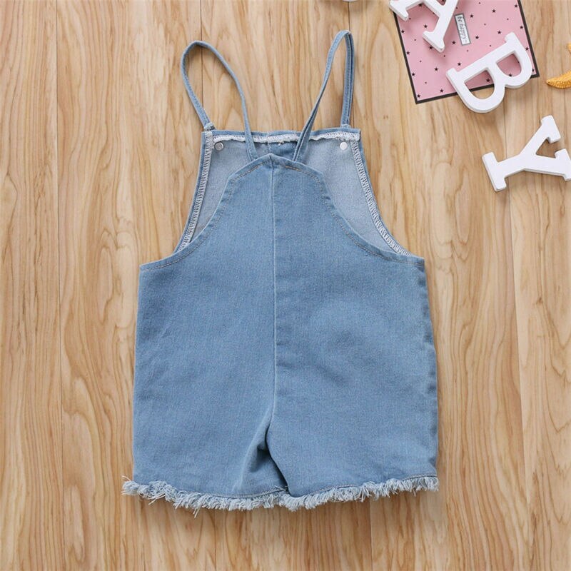 Ropa de mezclilla para bebé, niño y niña, mono sin mangas, pantalones vaqueros con tirantes, pantalones cortos para recién nacidos de 0 a 24M
