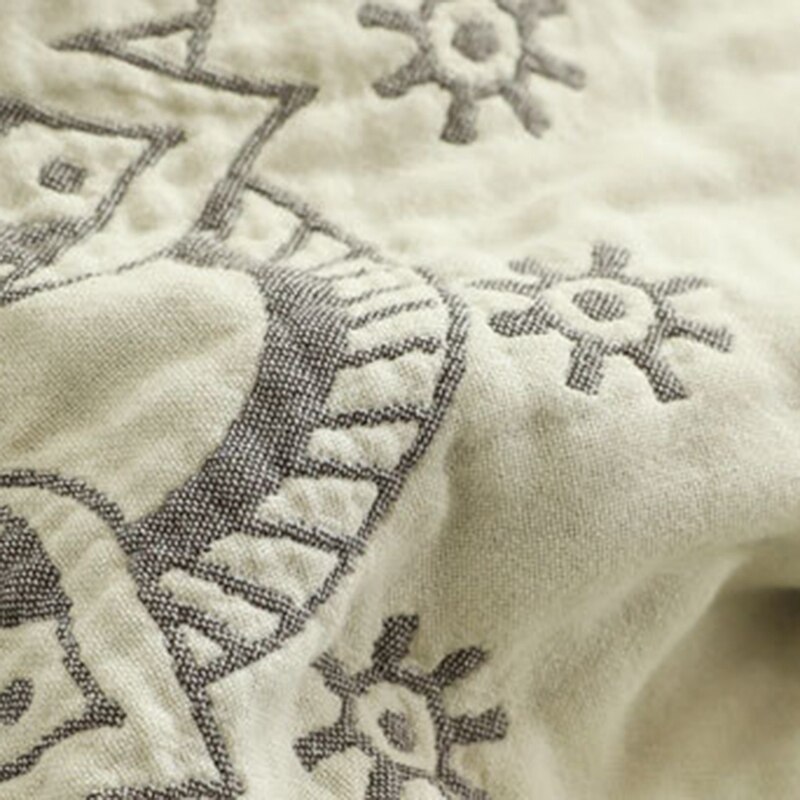 Bomullsmuslin sommerteppe sengesofa reise pustende elegant mandala stort mykt teppe para teppe