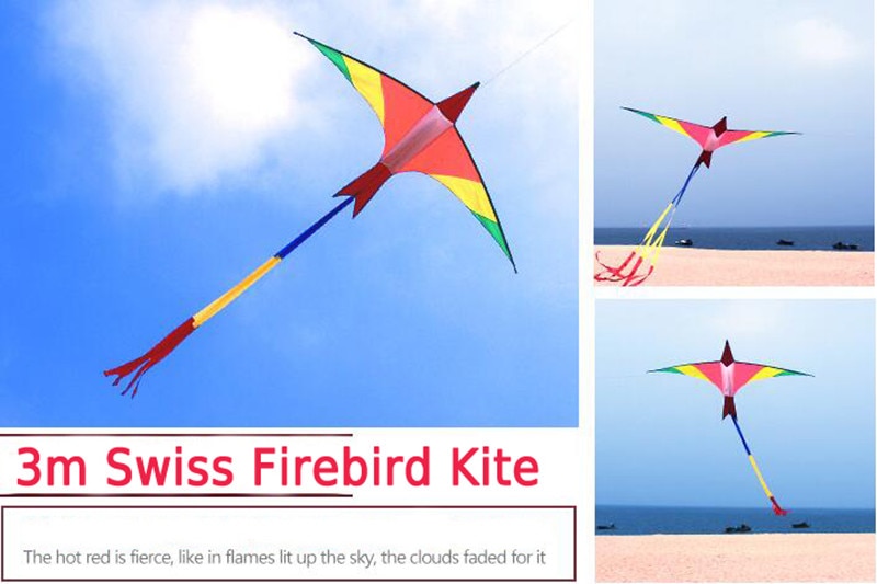 , novedad, cometa Pájaro de Fuego suizo de 3m para adultos, cometa de flamenco, cometa ross, línea de kevlar, cometa de entrenamiento windshock 3d doos vlieger