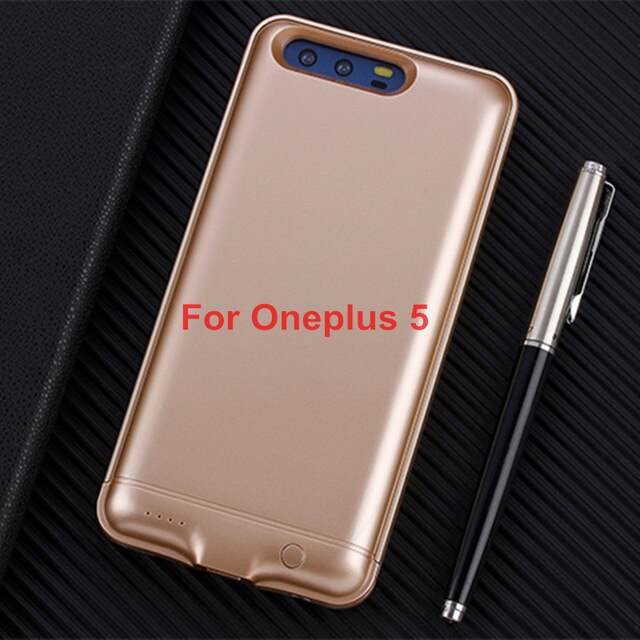 KQJYS 6000mAh External Mobile Charging Power Case for Oneplus 5 Battery Case Power Bank Battery Charger Cases for OnePlus 5T: Gold for Oneplus 5
