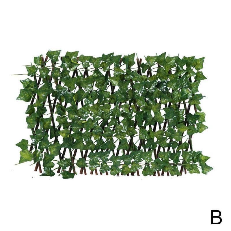 Retractable Artificial Garden Fence Expandable Faux Privacy Plant Wood Frame Gardening Ivy Fence Vines Decor Home Climbing O2Q5: B