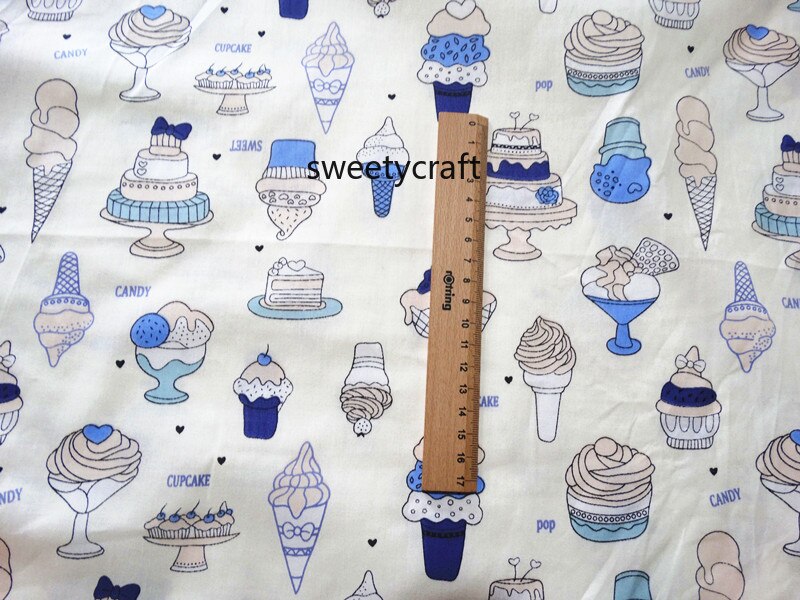 160x50cm anniversaire gâteau imprimer 100% coton tissu par demi mètres tissus patchwork pour bricolage matériel de couture bébé robe feuille tissu