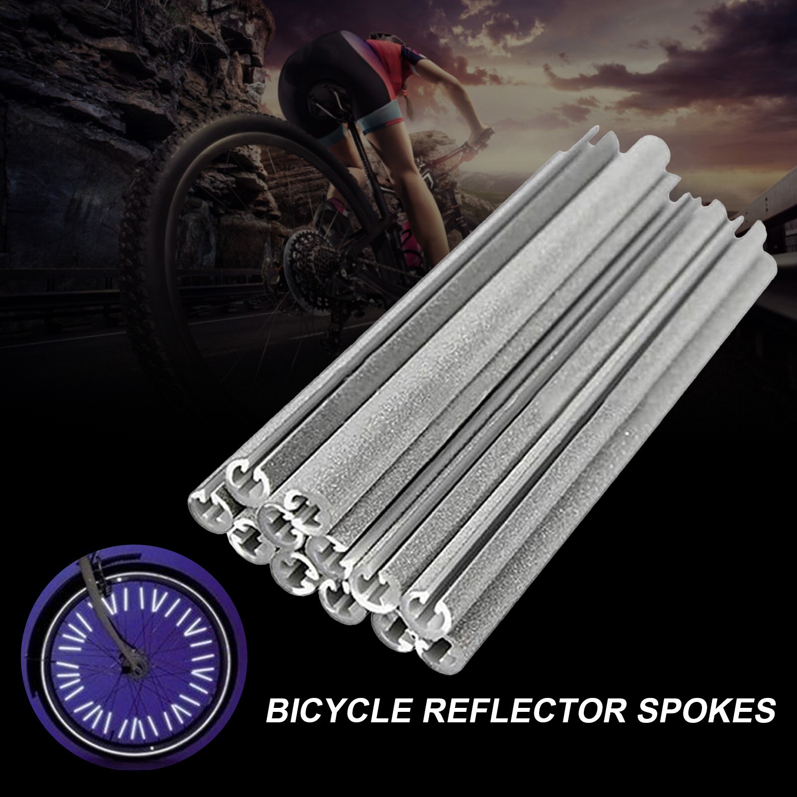 36Pcs Fiets Wheel Spoke Reflectoren Fiets Accessorie Fiets Fietsen Reflecterende Spoke Covers Mount Clip Sticker Tube Waarschuwing Strip