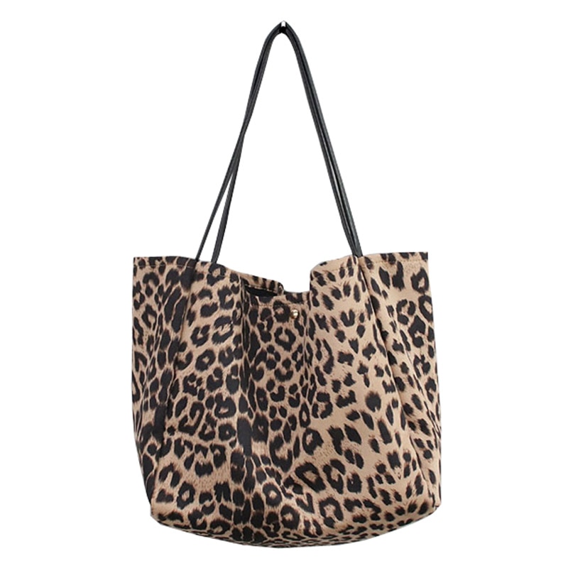 Leopard print skulder mulepose vintage enkle store skuldertasker håndtasker stor opbevaring håndtaske håndtaske til kvinder