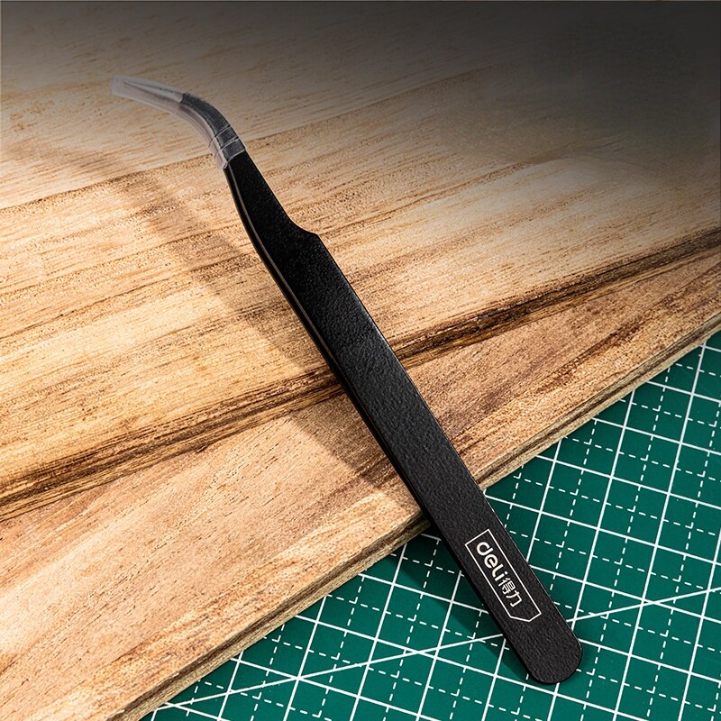 Stainless Steel Tweezers Maintenance Industrial Precision Curved Straight Sharp Point Tweezer Model Making Tools Hand Tools Set