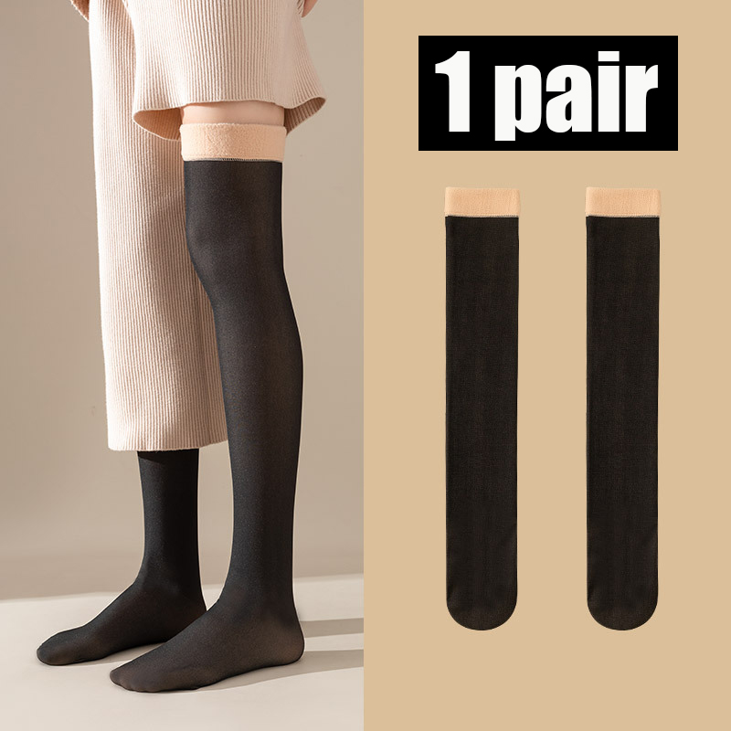 Calze invernali da donna sopra il ginocchio Calzini termici alti alla coscia Comodo calzino caldo sottile elastico Moda Sokken da donna di alta qualità: Blu