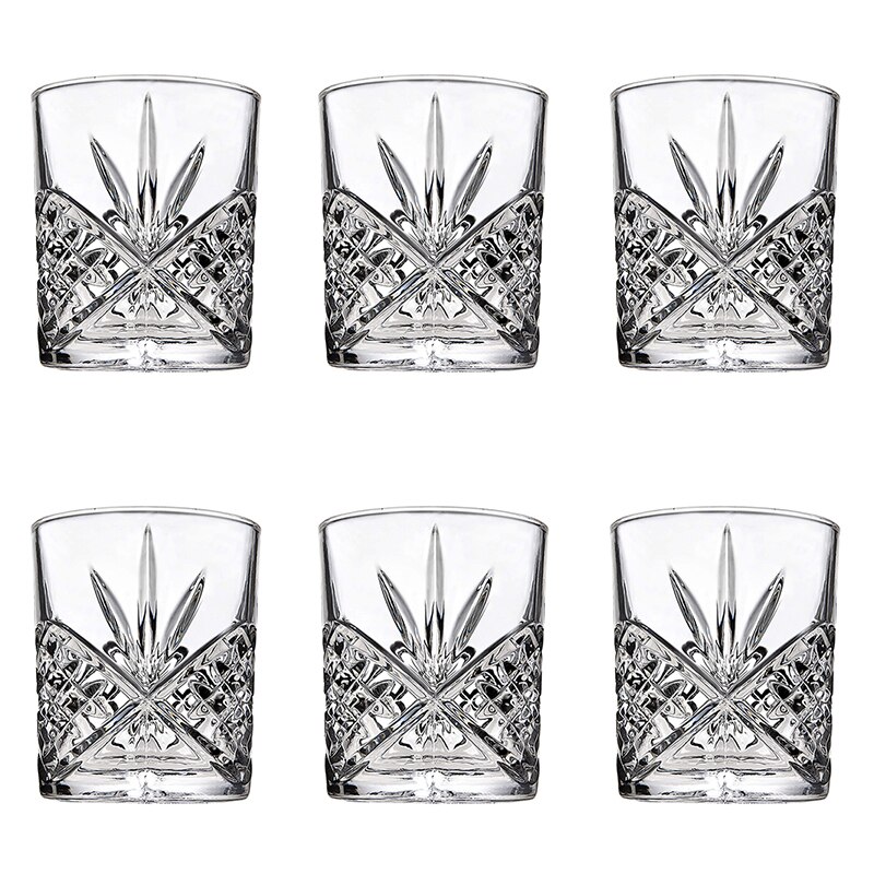 Hellodream loodvrij klassiek whiskyglas old fashioned glas voor whisky scotch 11.49 oz- set  of 2