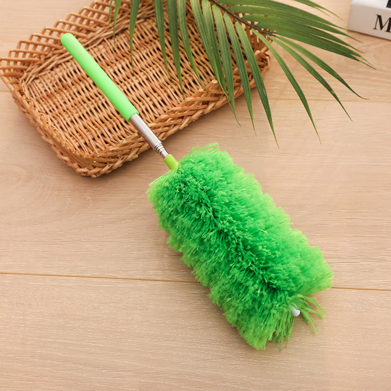 Microfiber Duster Brush Extendable Hand Dust Cleaner Anti Dusting Brush Home Air-condition Car Furniture Cleaning: Green-1