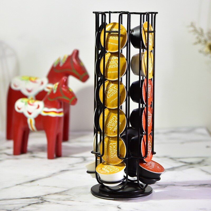Dolce Gusto Koffie Capsule Rack Houder Organizer Voor 24/32 Pods 360 Draaibare Standaard Koffie Station Voor Keuken Of Kantoor