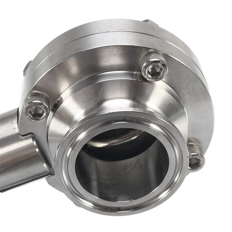 1-1/2 Inch 38Mm SS304 Sanitary Grade Stainless Steel 1.5 Inch Three-Clip Butterfly Valve Welding Butterfly Valv