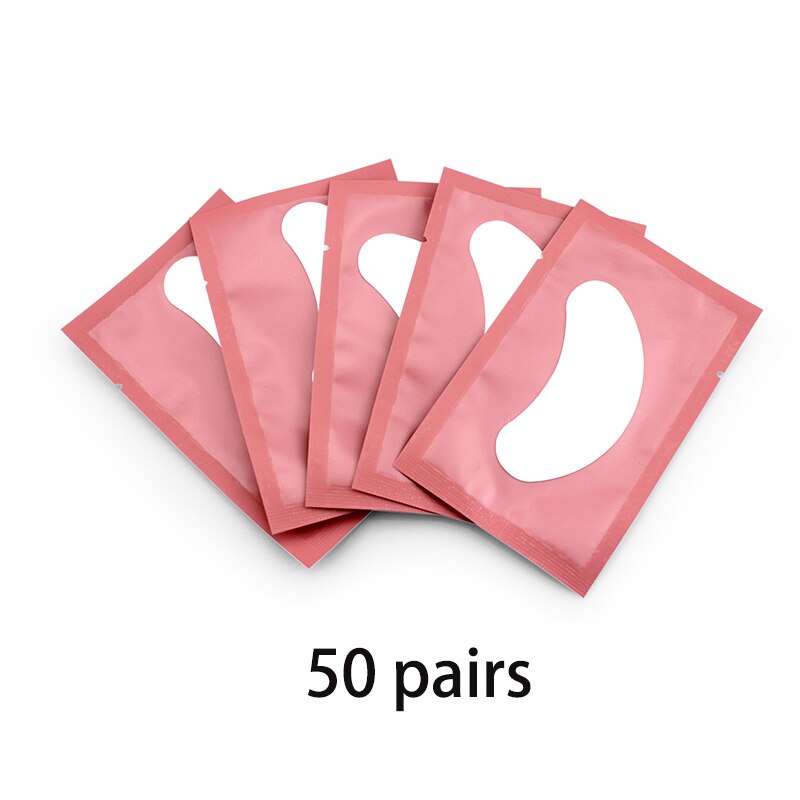 Autocollants d&#39;extension de cils, 50/100 paires, tampon sous les yeux, Patch de papier pour Extension de cils, Patch de Gel: 50  pairs Pink