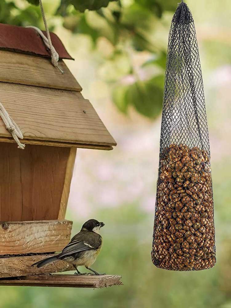 Bolsa de red para comederos de aves, Kits de alimentador de comida para aves salvajes duraderos, bolsa de semillas, bolsa de comida para aves sin fugas, herramienta de suministro de alimentos segura