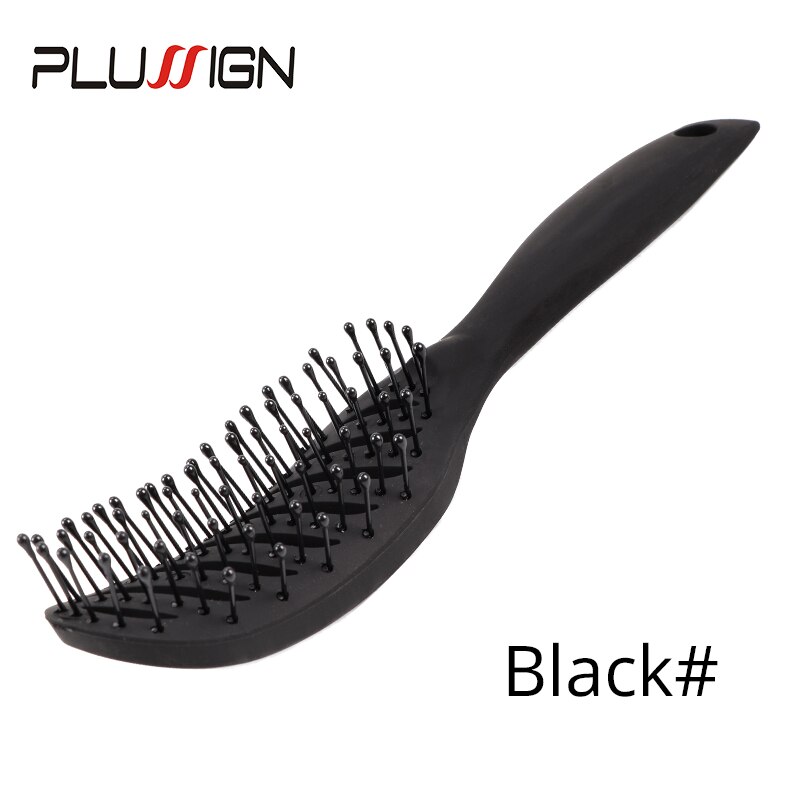 Plussign Lockiges Haar Pinsel Weiß afro Kamm Schwarz Detangle Magie Haar Kamm Friseur Werkzeug Borsten Pinsel Für Salon Und Zu Hause verwenden: Schwarz