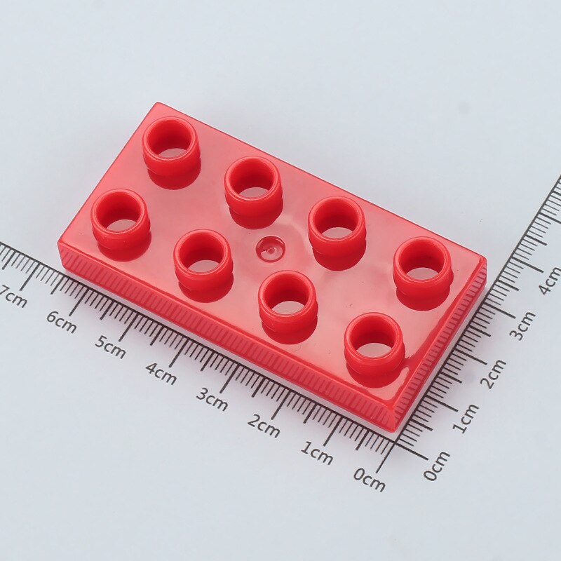 12pcs DIY MOC Large Building Block Bricks Thin 2X4 Bricks Big Size Assembled Accessories Bulk Part Enlighten Brick Children Toys: madder red 12pcs