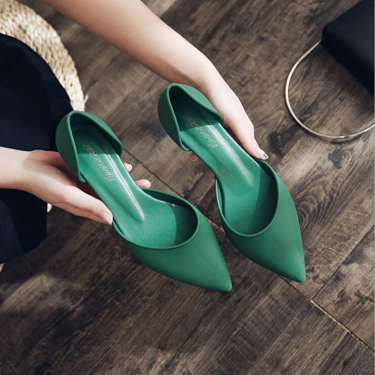 Nuevos zapatos planos zapatos de mujer dulce pisos superficial del dedo del pie puntiagudo zapatos de barco de las mujeres deslizamiento rojo en las damas mocasines Primavera/otoño las mujeres planos de las mujeres SA88