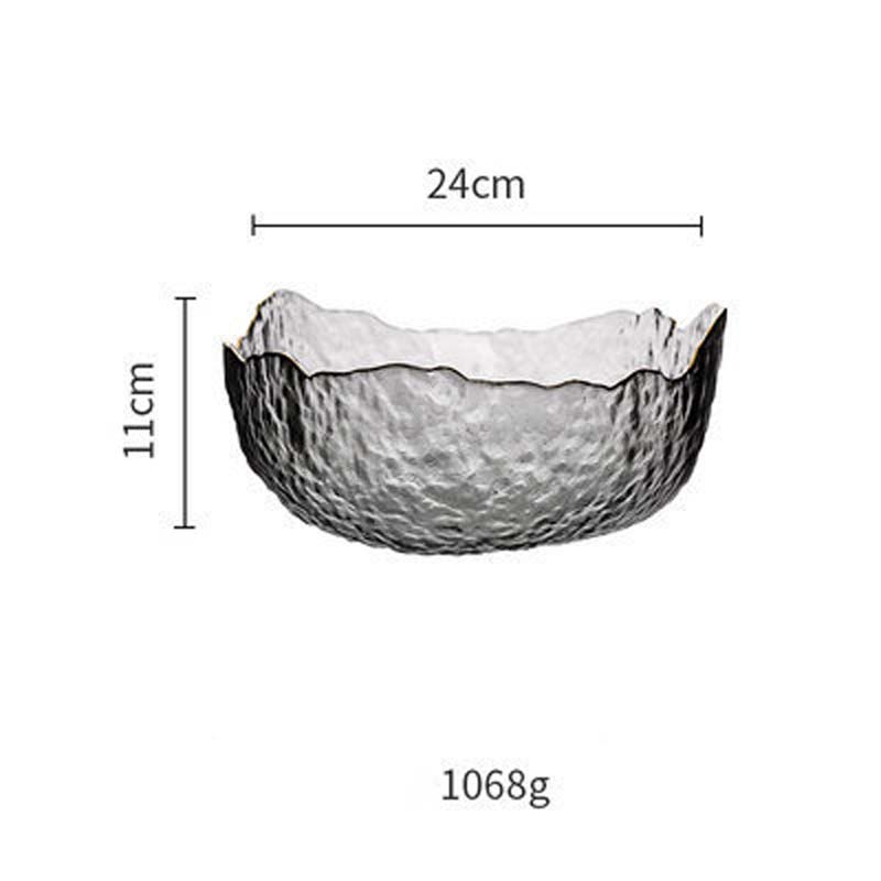Green Code Irregular Glass Household Drawing Phnom Penh Glacier Fruit Salad Bowl Pyrex Fruit and Vegetable Plate