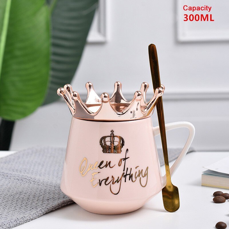 Cartoon Porselein Cup Keuken Tool Crown Keramische Thema Melk Koffie Mokken Drink-Ware Voor Kinderen Kerst Woonaccessoires: Rood