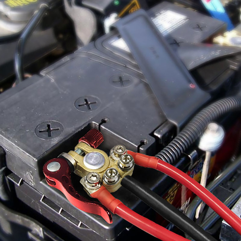 2PCS Battery Terminal Connector Kit for 12V 24V Positive Negative Car Boat Marine Battery Post Terminals Clamp Connectors Tools