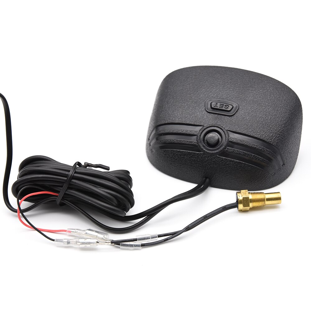 9-36V Car Truck Horizontal Gauge Water Temperature Voltmeter Voltage Gauge 2 In 1 LCD Digital Gauge with Temperature Sensor 10mm