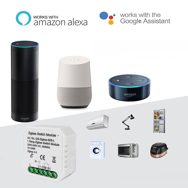 Tuya Zigbee Switch Module Wireless Light Switch Relay Compatible Alexa Google Home