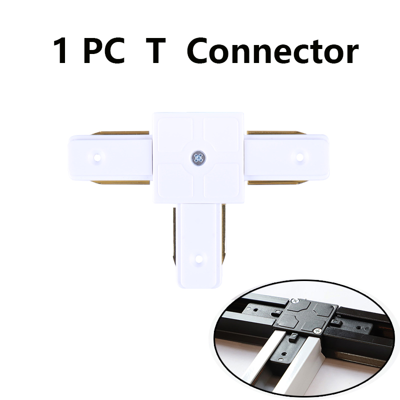 1Pcs Track Rail Led Track Lamp 0.5M 2 Draad Rail Connector Systeem Universele T Track Verlichting Armatuur voor Spotlight Kleding