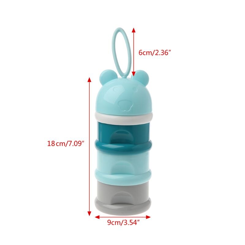 3 ayers Bear Style Portable Baby Food Storage Box Essential Cereal Cartoon Infant Milk Powder Box Toddle Snacks Container