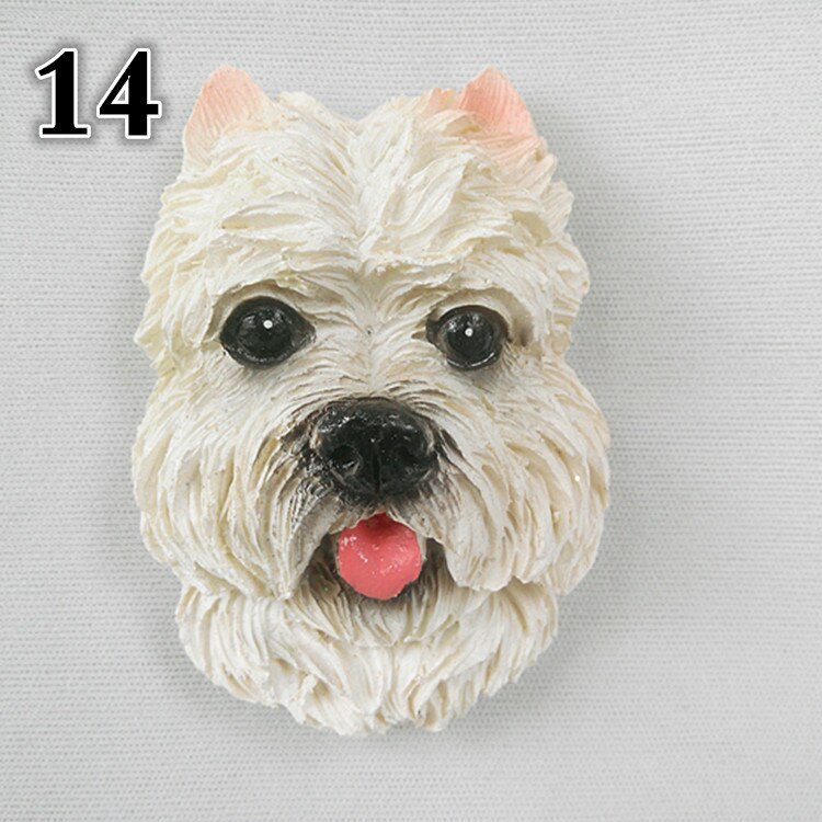 Realistic Pet Dog Fridge Magnets Resin Strong Magnet Refrigerator Stickers Souvenir Cartoon Fridge Sticker Decor: 14