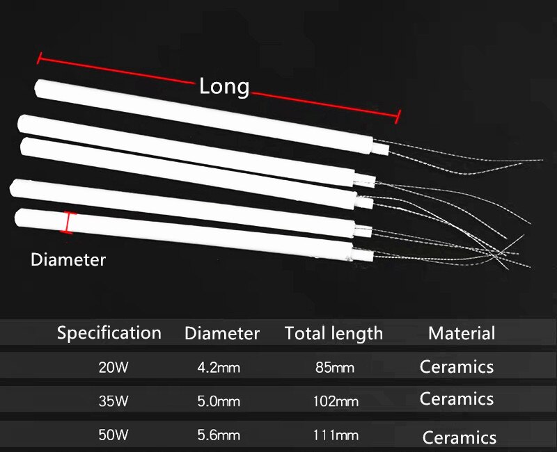 Soldering Iron Heating Element Ceramic Electric Heater 220V 110V 20W 35W 50W Adjustable Temperature Solder Internal Adapter