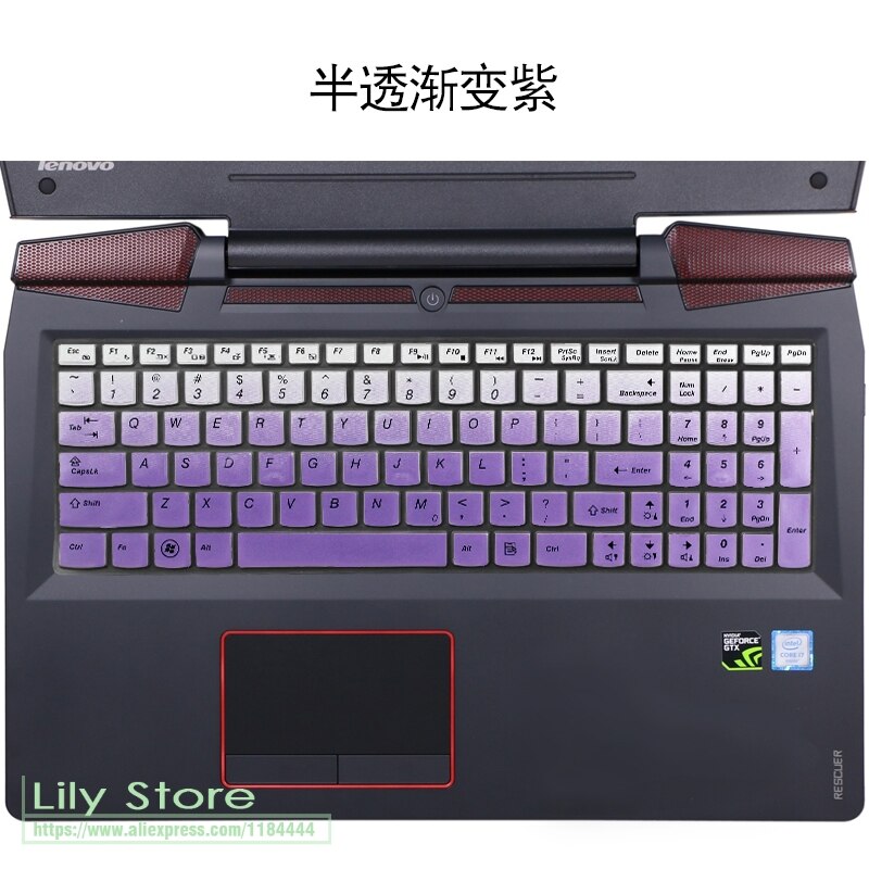 Dla Lenovo IdeaPad 100 300 500 700 900 serii 300-17ISK 700-17ISK Y700-17ISK Y700-17 17.3 cal 17 klawiatura silikonowa pokrywa: fadepurple