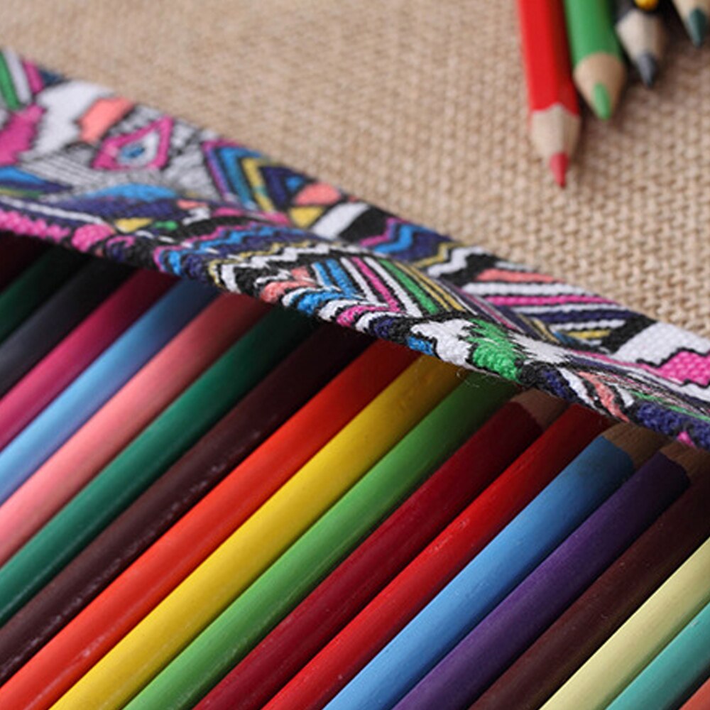 school supplies Pencil Case Bag pouch box Canvas Roll Pouch Comestic Makeup Brush Case Pen Storage Estuches pouch Stationery