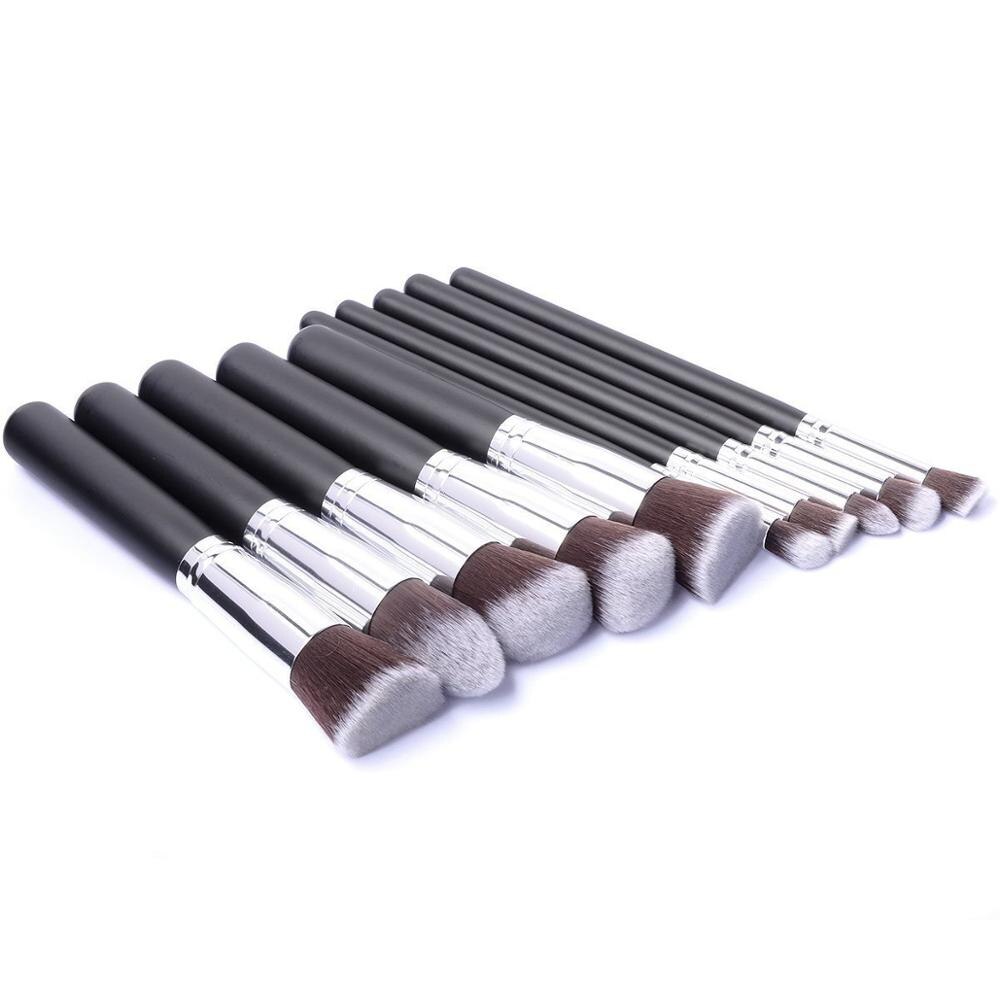 Ysdo 10 Stuks Make-Up Borstel Kit Borstels Kit Make Up Borstel Gereedschap Kit Eye Liner Zachte Natuurlijke-Synthetische Hairbeauty borstels Kit