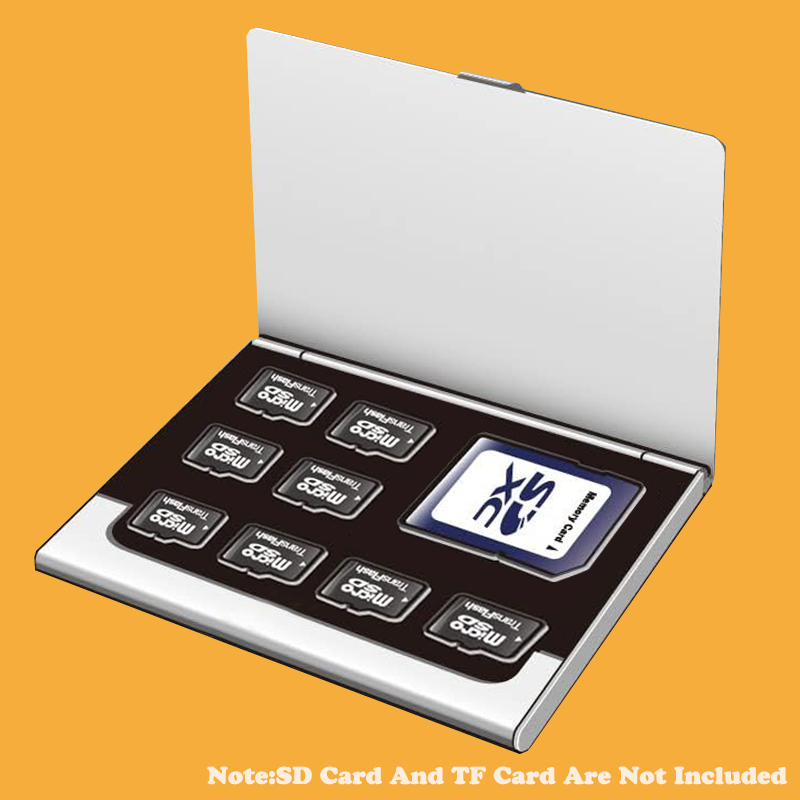 Micro SD Card Case Holder Storage Organizer, Ultra Slim stainless steel Portable TF MSD Memory Card Storage