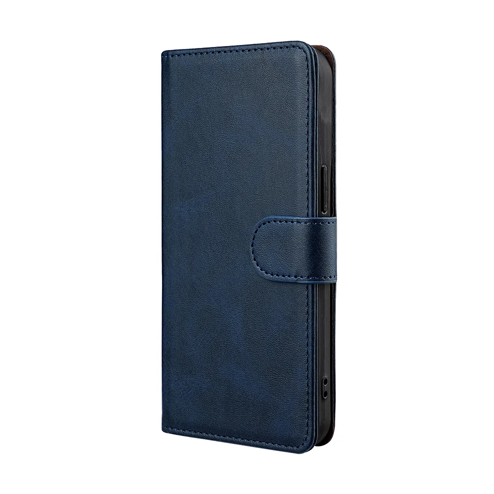 RFID Blocking Flip Magnetic Buckle Wallet Case for iPhone 16 Pro Max 16 Plus Protective Cover Leather Book Case With Card Holder: Blue / For iPhone 16