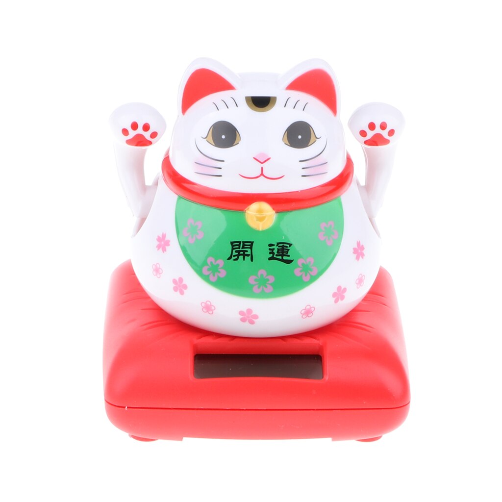 SOLAR POWER BECKONING Wealth Lucky Waving Fortune CAT Home Car Decor Science Toy