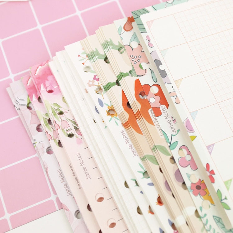 MyPretties 144 Lakens Bloemen Vullingen Pakket A5 A6 Refill Papers voor 6 Gat Organizer Binder Notebook Papers Planner